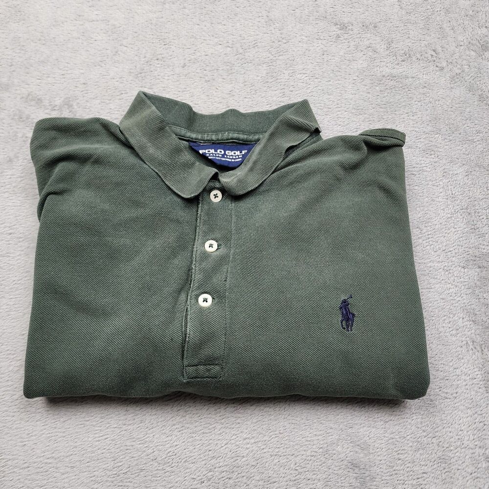Polo Golf Ralph Lauren Mens XL Green Polo Shirt 100% Cotton Short Sleeve Classic